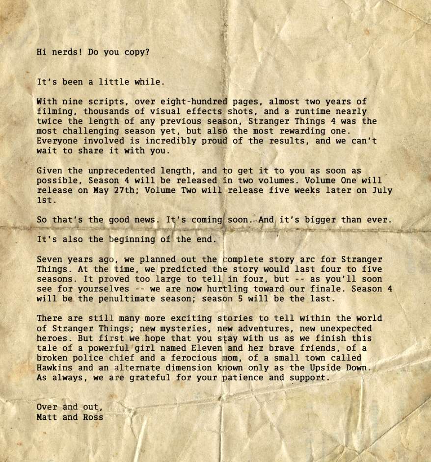 Stranger Things 4 Letter hint for season 5