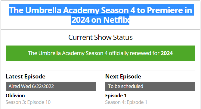 the umbrella academy season 4 release date